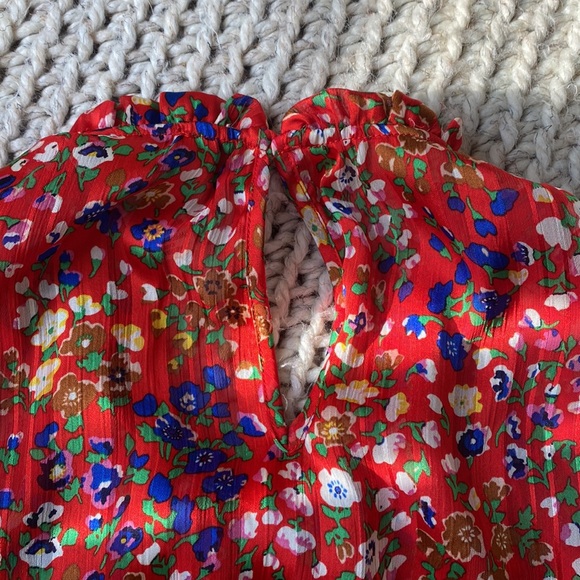 Rachel Zoe Floral Key-Hole Sheer Top - Picture 6 of 6